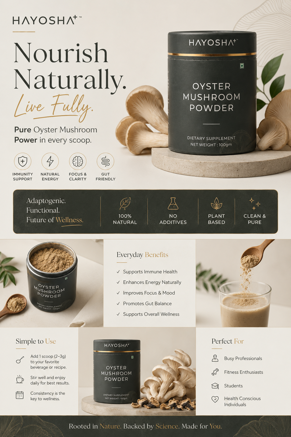 Hayosha+ Oyster Mushroom Powder